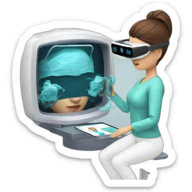 Surgeon-with-virtual-reality-display-operating-on-woman sticker