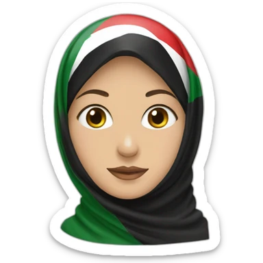 Woman wearing palestine flag hijab sticker