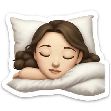 sleeping beauty brunette white girl with a silk pillow sticker