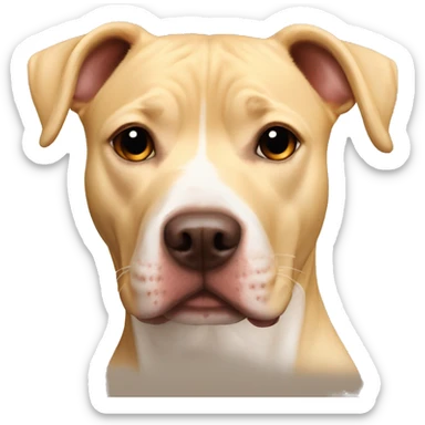 Blonde Pitbull lab mix pitbull ears  sticker