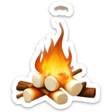 Roasting marshmallows  sticker