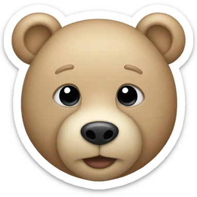 Beige teddy bear sticker