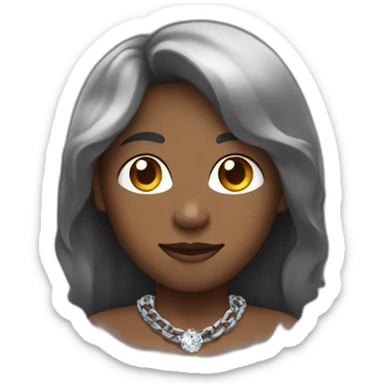 black person, with a somewhat round face with locks and diamond chains sticker