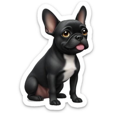 black frenchie dog sticker