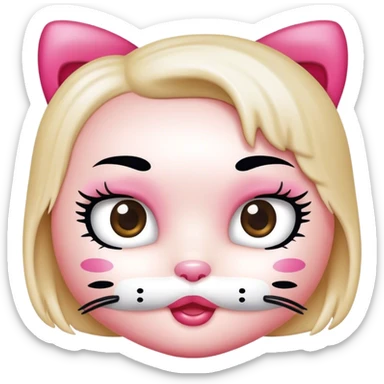 hello kitty with mascara spoolie sticker
