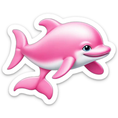 pink toy dolphin with legs instead of his tail sticker