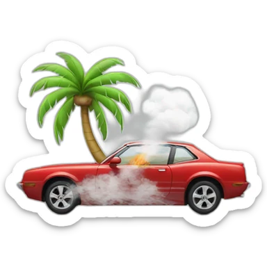 car smoking a Palm tree sticker