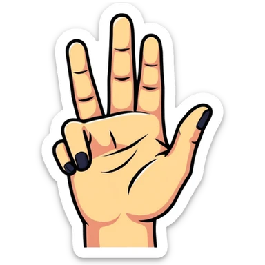 Cartoon hand making pinched fingers gesture sticker
