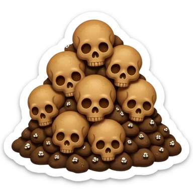 poop emoji with skulls sticker
