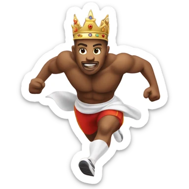 Cardio king running fast with crown sticker