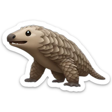 swimming pangolin sticker