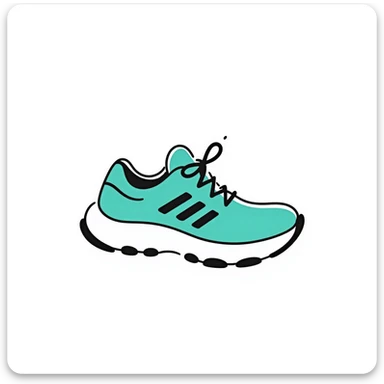 turquoise running shoes, athletic footwear, blue-green sneakers sticker