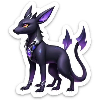 Shiny Dark Edgy Gothic Gloomy Futuristic Salandit-Umbreon-Shaymin-Anubis-Hybrid (Full body) sticker
