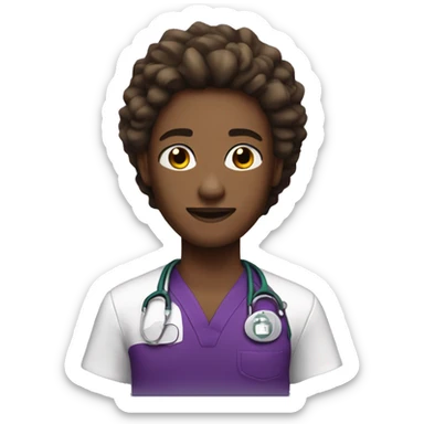Track athlete in deep purple medical scrubs sticker