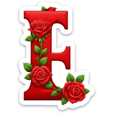 Roses alphabet letter i sticker
