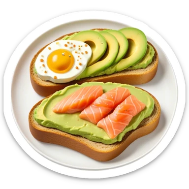 Avocado toast with salmon on top  sticker