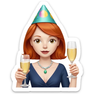 pirate redhead woman drunk sticker