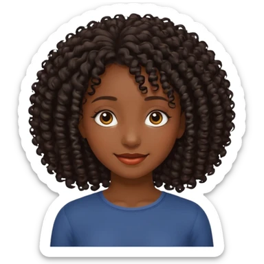 Una chica morena de cabello rizado no esponjado y color negro sticker