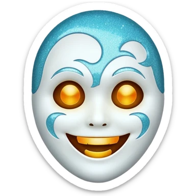 mask Ghost face glitter  sticker