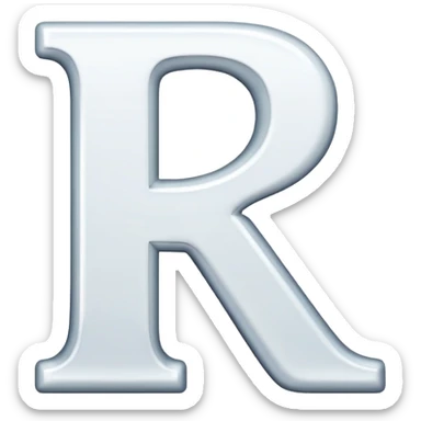 Generate the letter R with a white background in emoji form. sticker