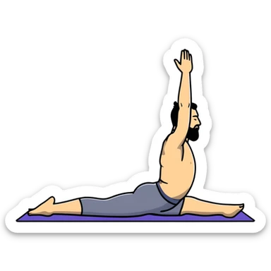 A man doing rehabilitation exercises on a yoga mat sticker