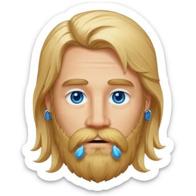 long haired bearded blonde man sticker