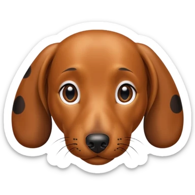 Dachshund's face (not hairy, black and brown spots) sticker