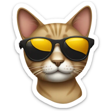 Cat with sunglasses sticker