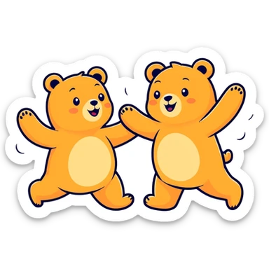 Two happy bers dance sticker