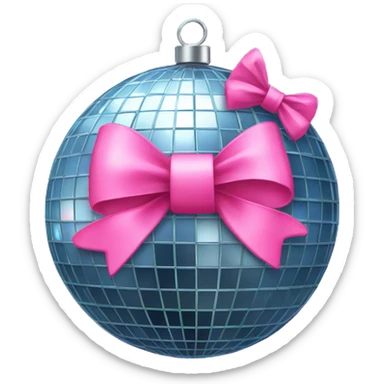 disco ball with pink bow sticker