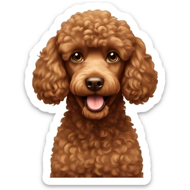 brown poodle sticker