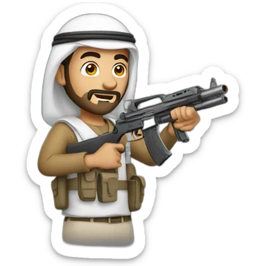 Arab guy with a gun sticker