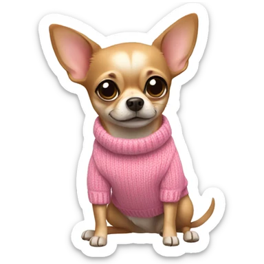 chihuahua with a pink sweater  sticker
