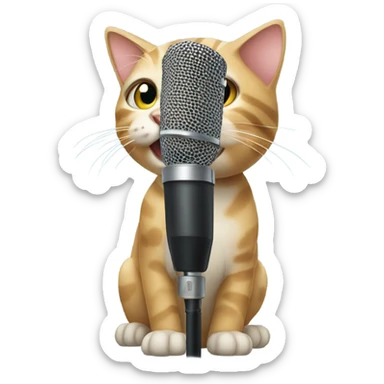 Cat with microphone  sticker