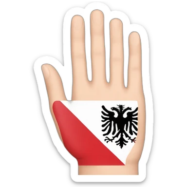 Albania-flag-on-a-hand sticker