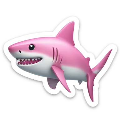 a pink shark wearing a white bow sticker