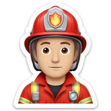 white fireman in a red suit sticker