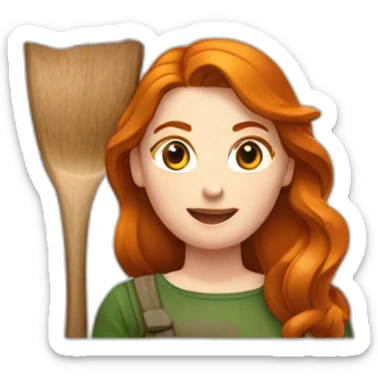 Femme rousse, avec une hache de bûcheron sticker