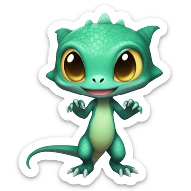 Chibi, Anthro-Sona-Lizard-Alien-Fakémon, Full Body sticker