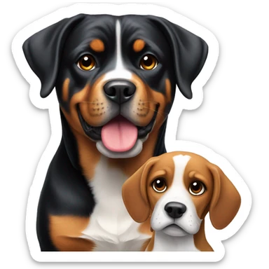 Rottweiler and a beagle sticker
