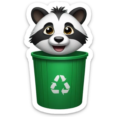 Trash can panda sticker