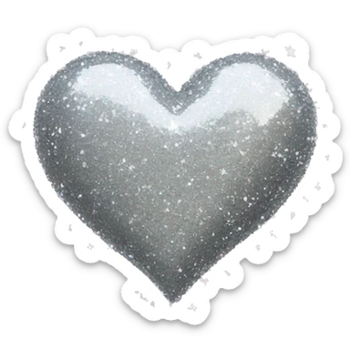 Glitter silver heart sticker