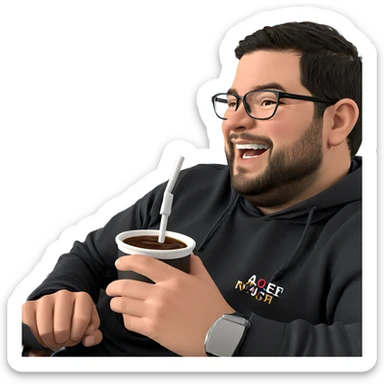 cool guy with a cup sticker