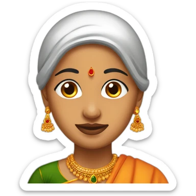 Maharashtrian women with Maharashtrian nose pin sticker