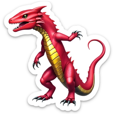 Shiny Exotic epic Salandit-Genesect-Koraidon-Fakémon-hybrid-creature (full body)  sticker