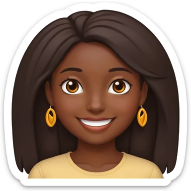 smiling dark-skinned girl portrait sticker
