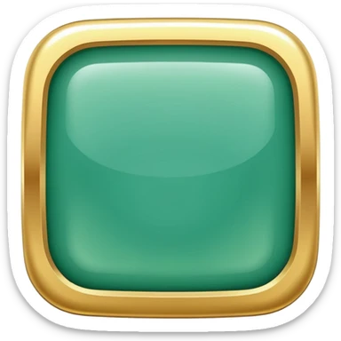 Blank Jade and gold style rounded square icon button sticker