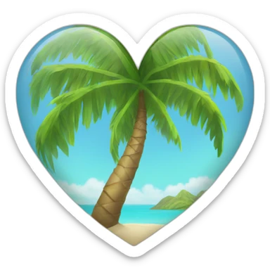 heart-shaped palm tree sticker