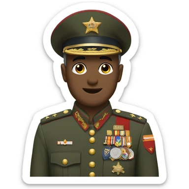 reddit logo mascot dressed as a general sticker