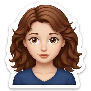 a beautiful girl with wavy volumes brown hazel hair, she has brown eyes  sticker
